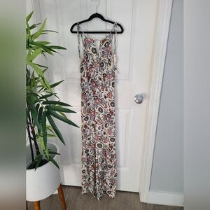 Boho floral summer maxi dress sz xs